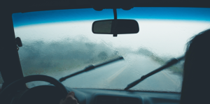 Driving in rain through New York State